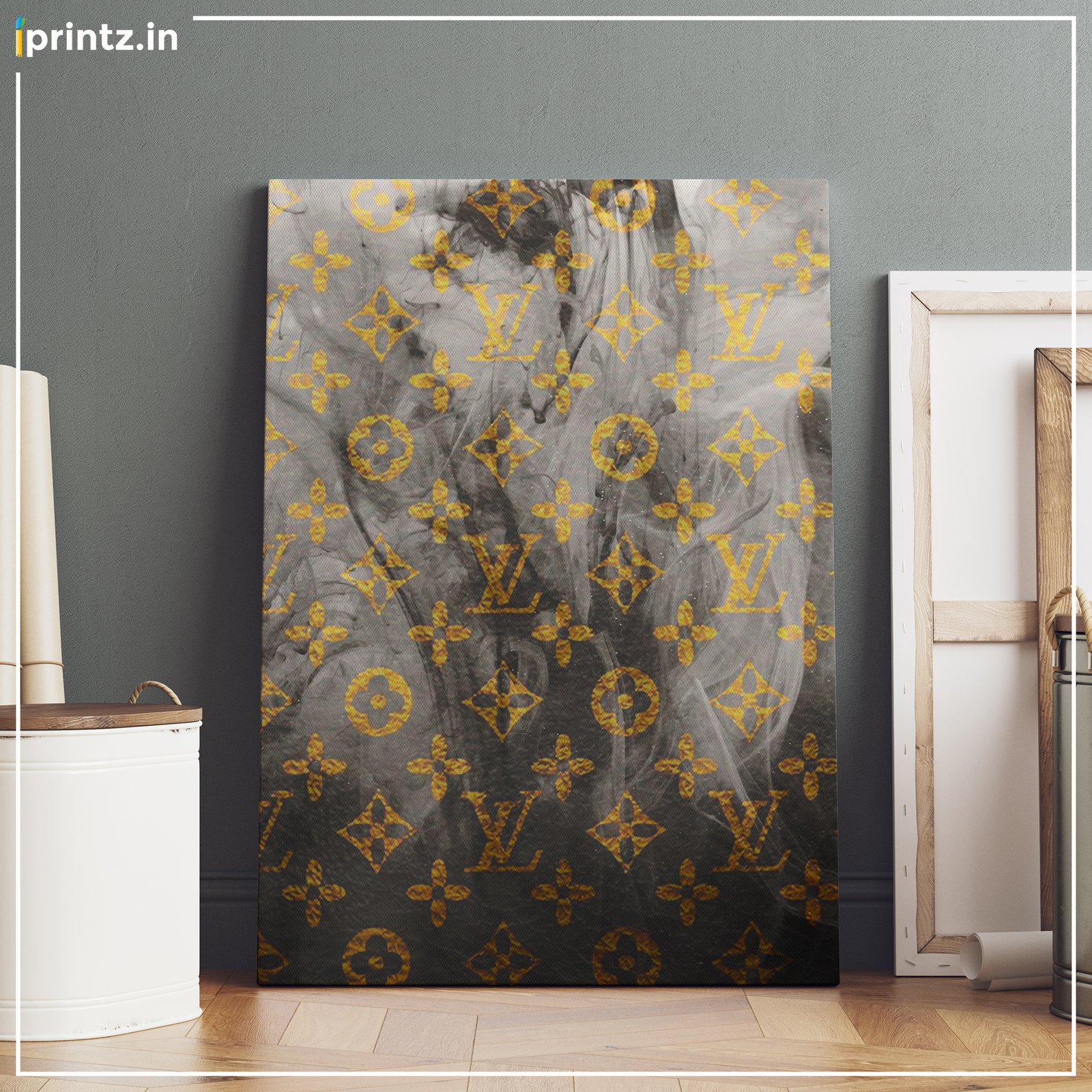 Louis Vuitton Dripping Logo Patter - Canvas Wall Art