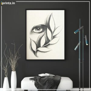 Eye with Leaves Handmade Art